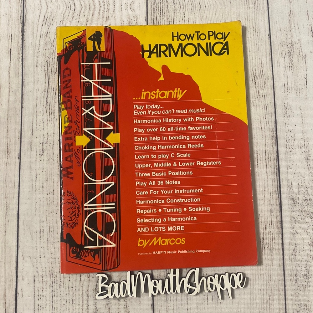 Vintage How to Play Harmonica Instantly Music Instruction Book Manual 1985